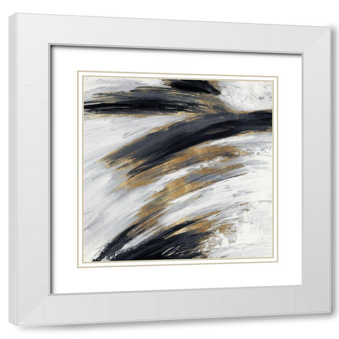 Express II  White Modern Wood Framed Art Print with Double Matting by PI Studio