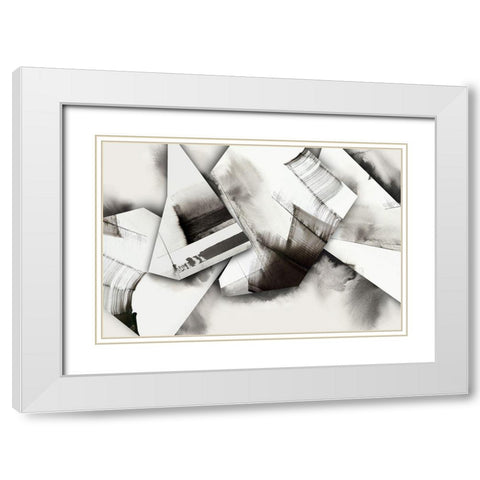 Origami Fragments  White Modern Wood Framed Art Print with Double Matting by PI Studio