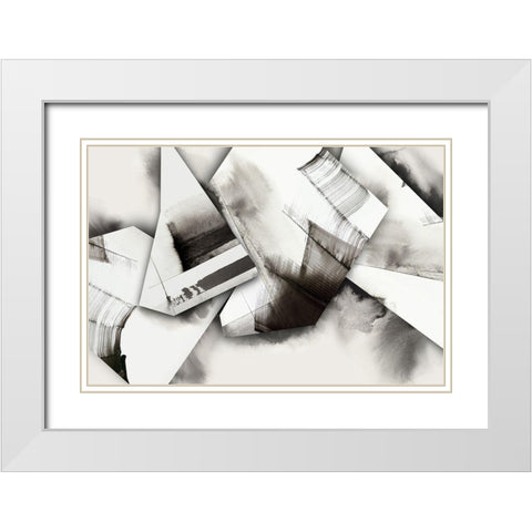 Origami Fragments  White Modern Wood Framed Art Print with Double Matting by PI Studio