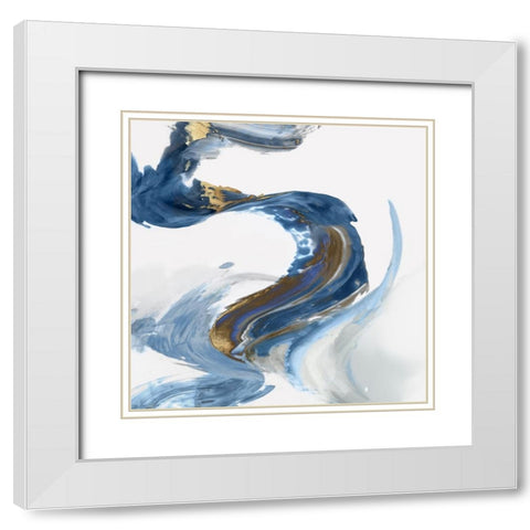 Splash of Abstract I  White Modern Wood Framed Art Print with Double Matting by PI Studio