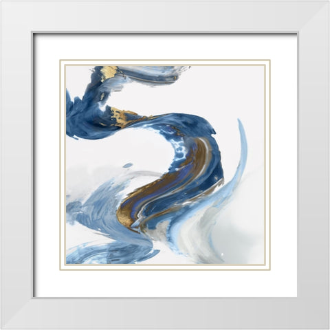 Splash of Abstract I  White Modern Wood Framed Art Print with Double Matting by PI Studio