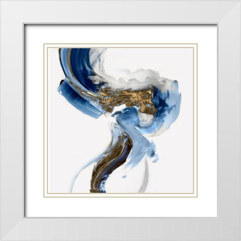 Splash of Abstract II  White Modern Wood Framed Art Print with Double Matting by PI Studio