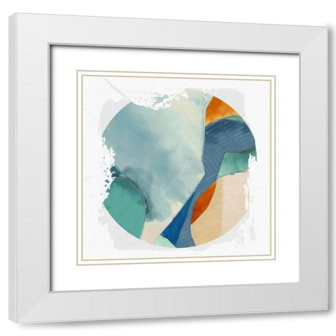 Shapes of Circle  White Modern Wood Framed Art Print with Double Matting by PI Studio