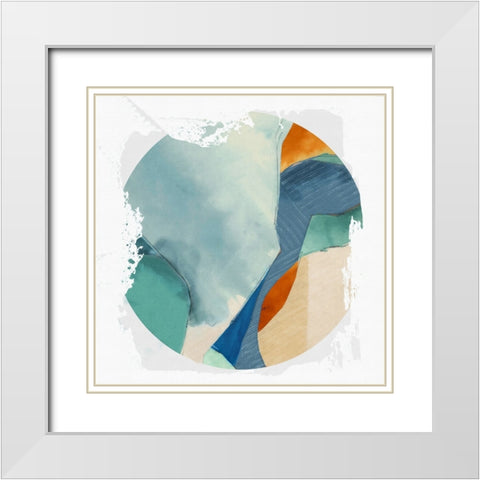 Shapes of Circle  White Modern Wood Framed Art Print with Double Matting by PI Studio