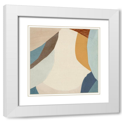 Puzzle Coutout I  White Modern Wood Framed Art Print with Double Matting by PI Studio