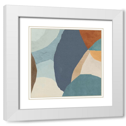Puzzle Coutout III  White Modern Wood Framed Art Print with Double Matting by PI Studio