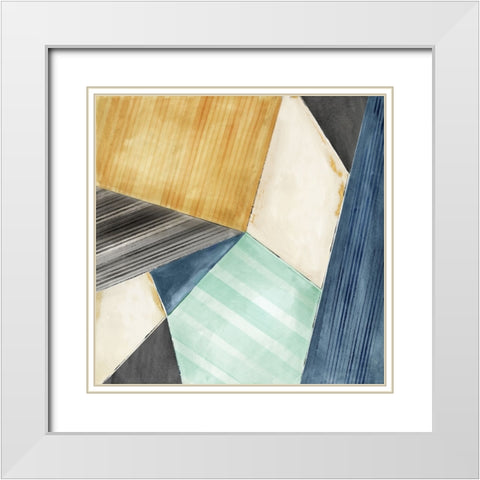 Geometric Square  White Modern Wood Framed Art Print with Double Matting by PI Studio