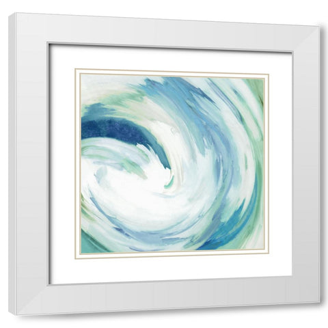 Blue Infinity  White Modern Wood Framed Art Print with Double Matting by PI Studio