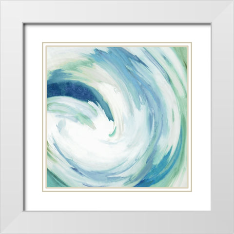 Blue Infinity  White Modern Wood Framed Art Print with Double Matting by PI Studio