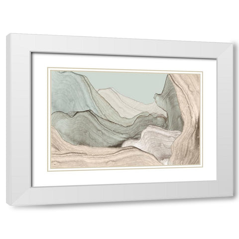 Organic Layers  White Modern Wood Framed Art Print with Double Matting by PI Studio