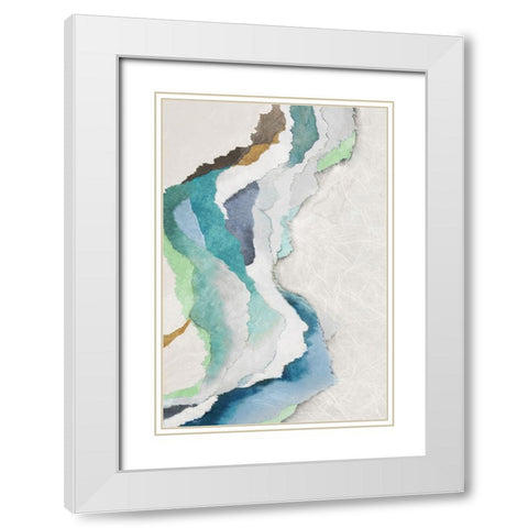 Ripple Flow I  White Modern Wood Framed Art Print with Double Matting by PI Studio