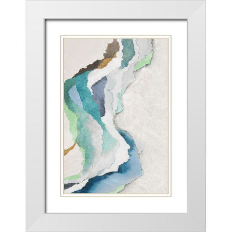 Ripple Flow I  White Modern Wood Framed Art Print with Double Matting by PI Studio