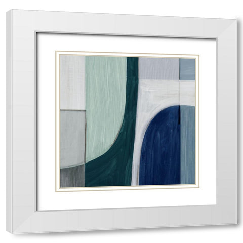 Square Simple Shapes II  White Modern Wood Framed Art Print with Double Matting by PI Studio