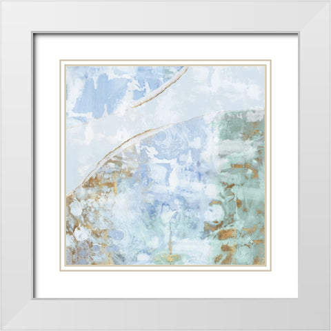 Blue Essence  White Modern Wood Framed Art Print with Double Matting by PI Studio