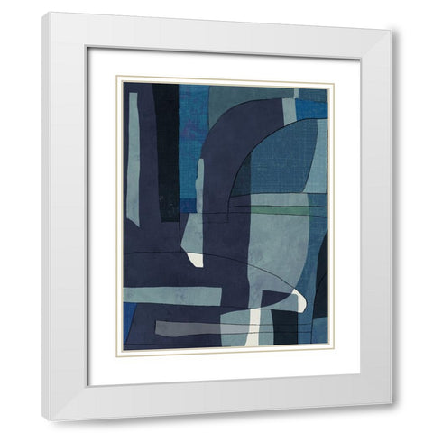 Night Barcelona I  White Modern Wood Framed Art Print with Double Matting by PI Studio