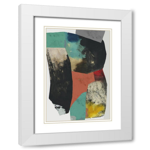 Multi Composition  White Modern Wood Framed Art Print with Double Matting by PI Studio