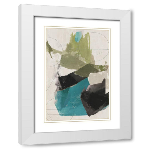 Accent of Blue I  White Modern Wood Framed Art Print with Double Matting by PI Studio
