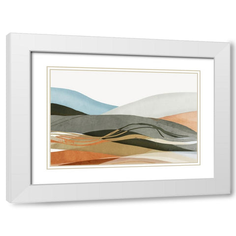 Desert Dunes I  White Modern Wood Framed Art Print with Double Matting by PI Studio