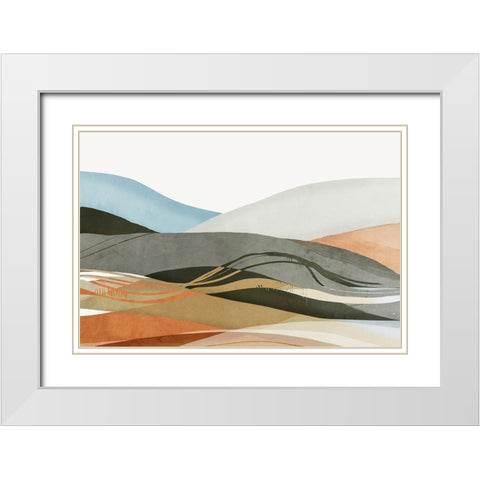 Desert Dunes I  White Modern Wood Framed Art Print with Double Matting by PI Studio