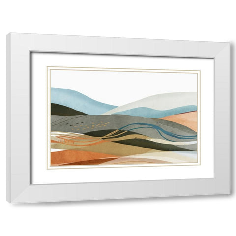 Desert Dunes III  White Modern Wood Framed Art Print with Double Matting by PI Studio