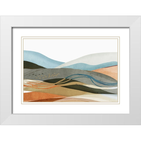 Desert Dunes III  White Modern Wood Framed Art Print with Double Matting by PI Studio