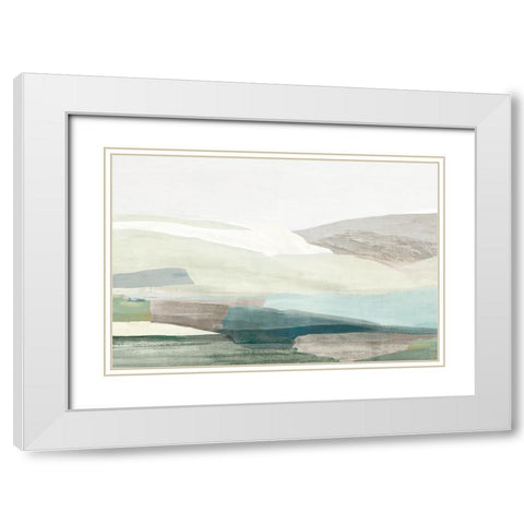 Green Rolling Hills  White Modern Wood Framed Art Print with Double Matting by PI Studio