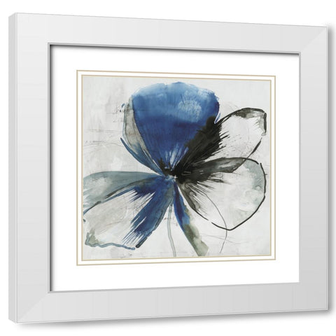 Inky Flower I  White Modern Wood Framed Art Print with Double Matting by PI Studio