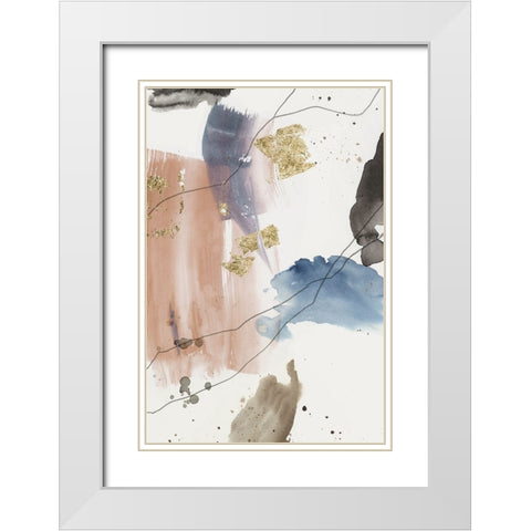 Pink Stroke II  White Modern Wood Framed Art Print with Double Matting by PI Studio