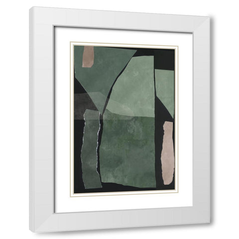 Simply Green I  White Modern Wood Framed Art Print with Double Matting by PI Studio