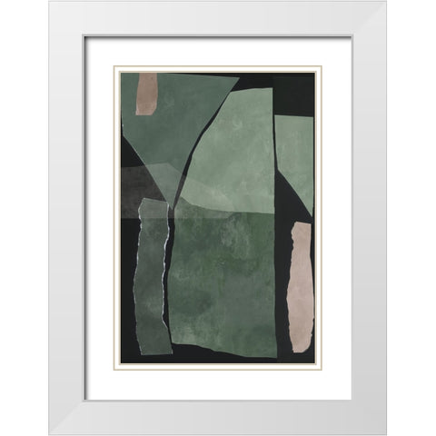 Simply Green I  White Modern Wood Framed Art Print with Double Matting by PI Studio