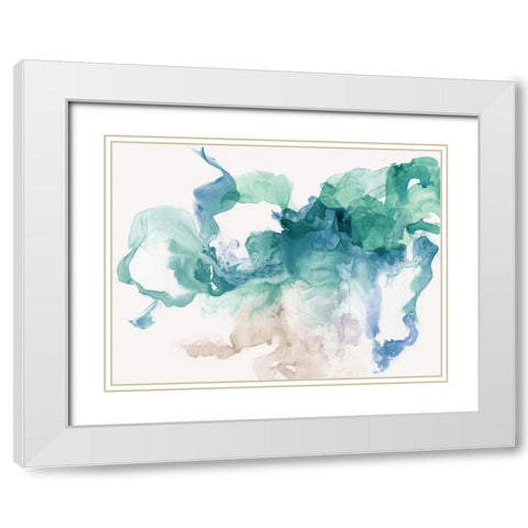 Blue Ink  White Modern Wood Framed Art Print with Double Matting by PI Studio