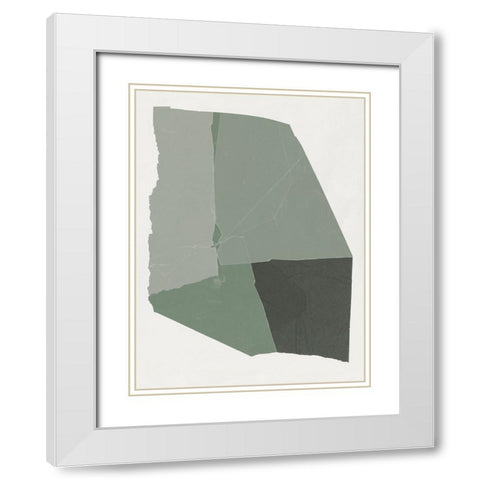 Shape of Green II  White Modern Wood Framed Art Print with Double Matting by PI Studio