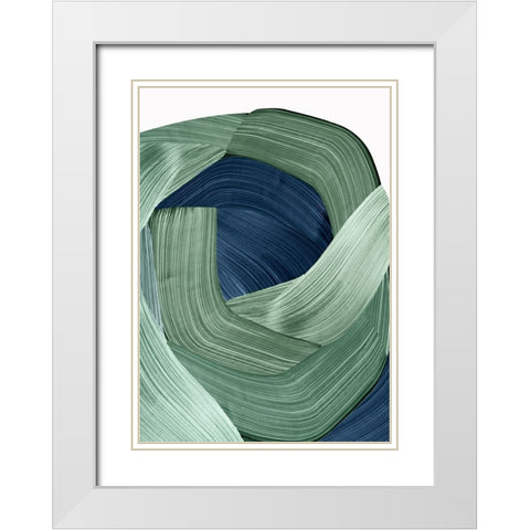 Harmonious Green II  White Modern Wood Framed Art Print with Double Matting by PI Studio