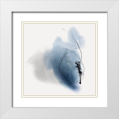 Blushing Air  White Modern Wood Framed Art Print with Double Matting by PI Studio