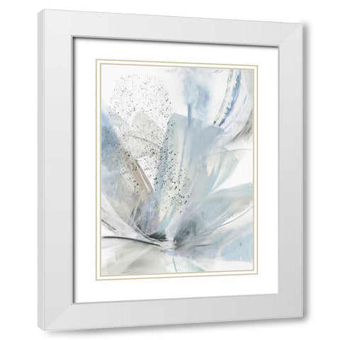 Blue Blooms I  White Modern Wood Framed Art Print with Double Matting by PI Studio