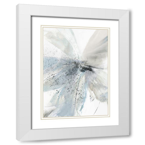 Blue Blooms III  White Modern Wood Framed Art Print with Double Matting by PI Studio