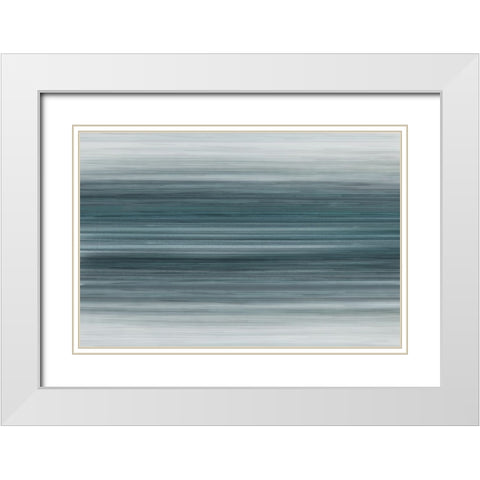 Calm Blue Waters  White Modern Wood Framed Art Print with Double Matting by PI Studio