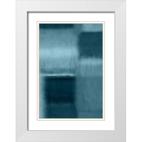 Patches of Blue I  White Modern Wood Framed Art Print with Double Matting by PI Studio