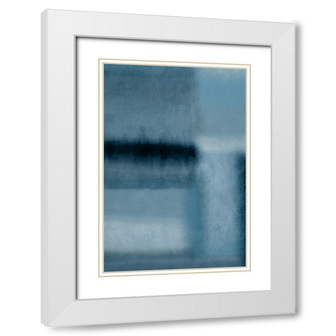 Patches of Blue II  White Modern Wood Framed Art Print with Double Matting by PI Studio