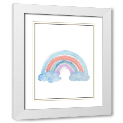 Happy Rainbow  White Modern Wood Framed Art Print with Double Matting by PI Juvenile