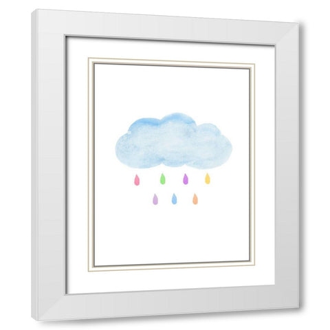 Rainbow Cloud  White Modern Wood Framed Art Print with Double Matting by PI Juvenile