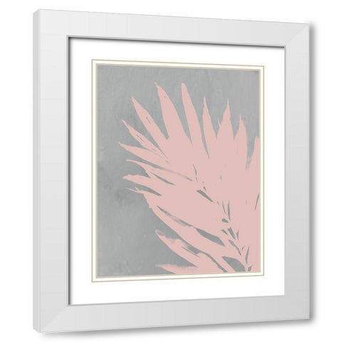 Pink Fan White Modern Wood Framed Art Print with Double Matting by PI Juvenile