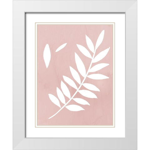 Blush Fern White Modern Wood Framed Art Print with Double Matting by PI Juvenile