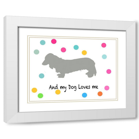Woof on White White Modern Wood Framed Art Print with Double Matting by PI Juvenile