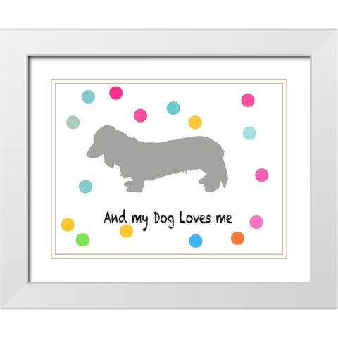 Woof on White White Modern Wood Framed Art Print with Double Matting by PI Juvenile
