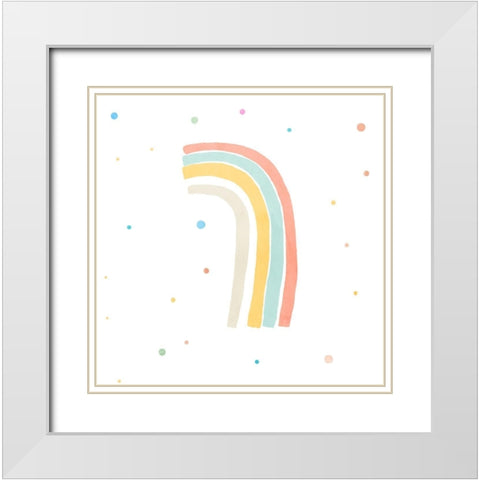 Shining Rainbow White Modern Wood Framed Art Print with Double Matting by PI Juvenile