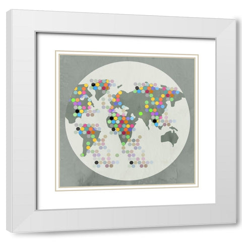 Globe II White Modern Wood Framed Art Print with Double Matting by PI Juvenile