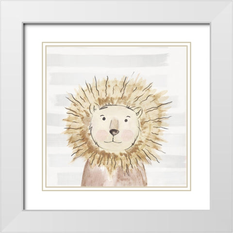Little Lion I  White Modern Wood Framed Art Print with Double Matting by PI Juvenile