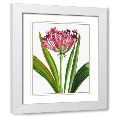 Blooming Pink White Modern Wood Framed Art Print with Double Matting by Pi Studio