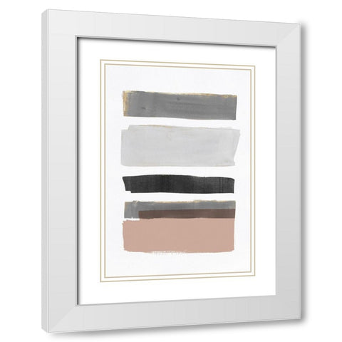 Striped TogetherÂ  White Modern Wood Framed Art Print with Double Matting by PI Studio